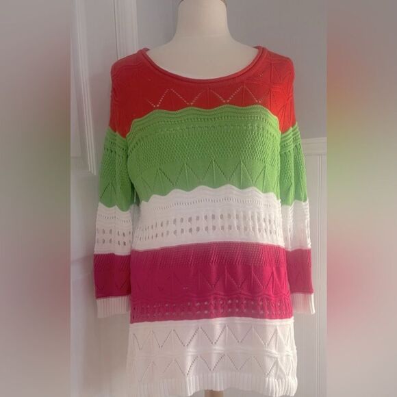 City Girl Nancy Bolen multicolored & layered sweater! - Picture 3 of 14